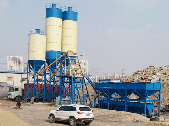 Site case of HZS75 concrete mixing station in Wuxi, Jiangsu