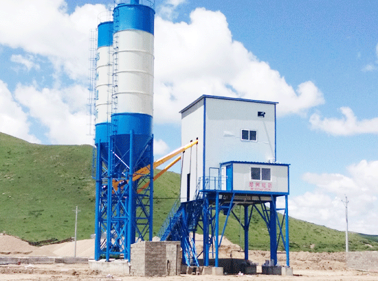  Installation of HZS120 concrete mixing plant in Sichuan