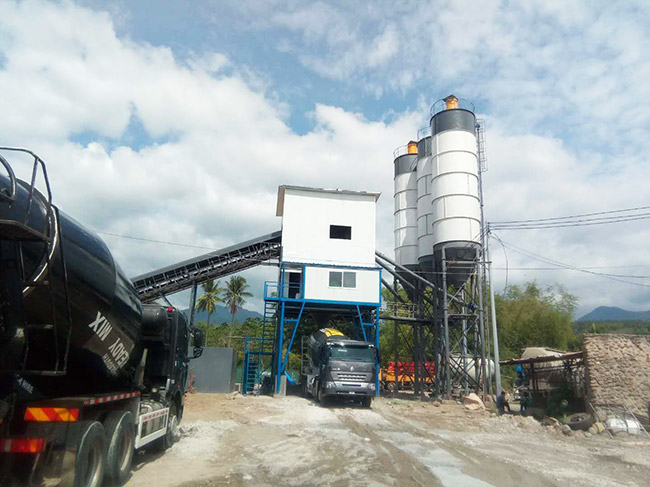  Philippine HZS120 concrete mixing plant case site