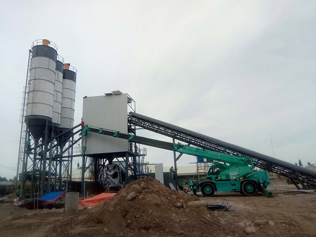  Philippine HZS120 concrete mixing plant case site