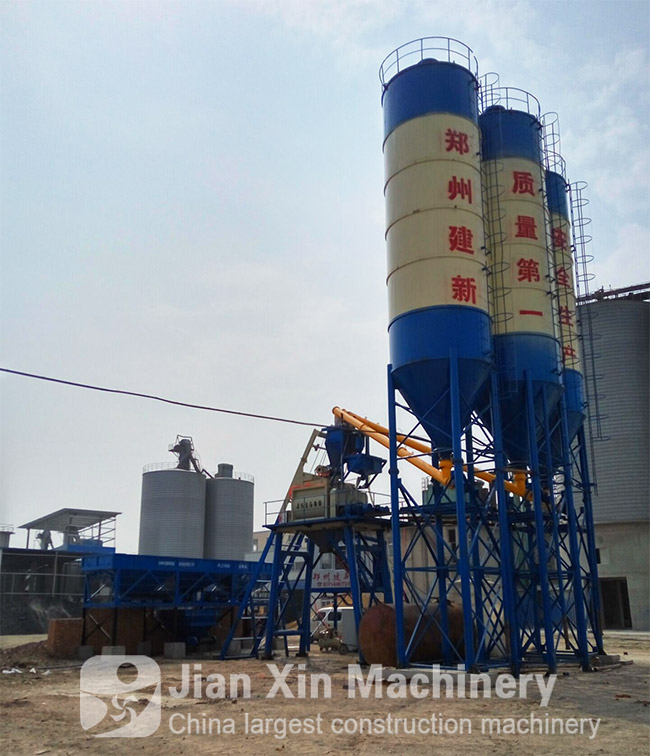 90 cubic meters concrete mixing plant produced by Zhengzhou Jianxin works in Bozhou, anhui.