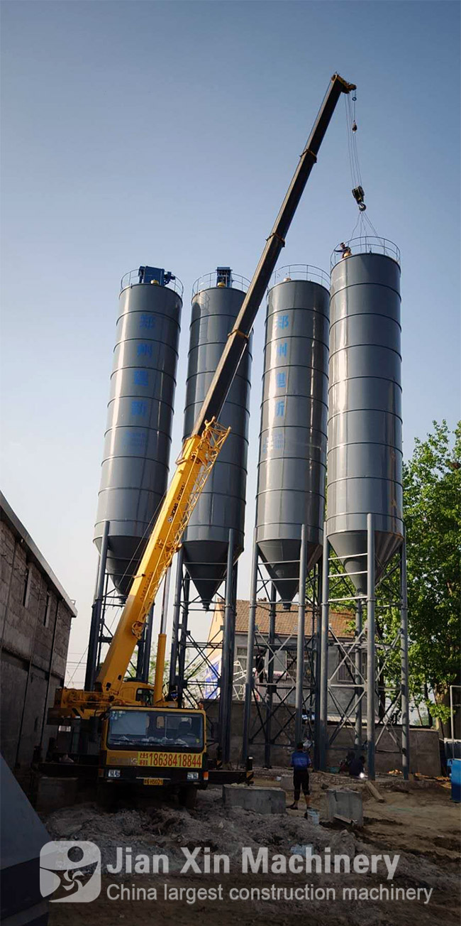 HZS180 concrete mixing plant made by zhengzhou jianxin works in shangqiu.